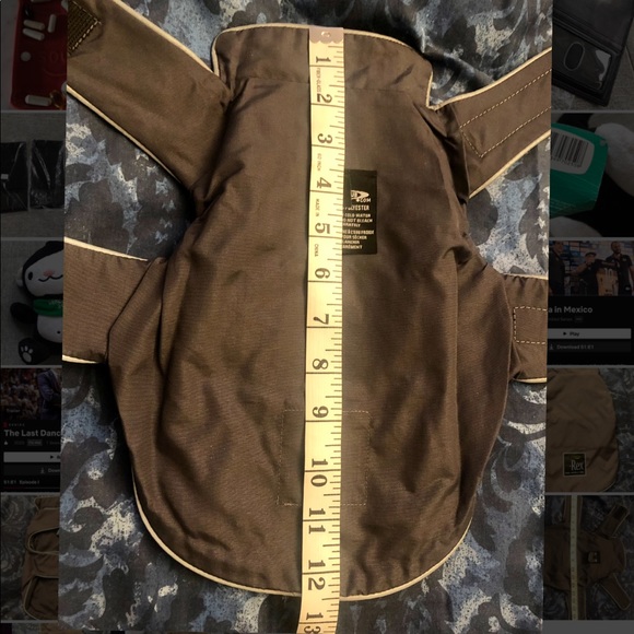 New small dog pet cat grey nylon rain coat S M - Picture 3 of 6